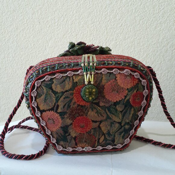 Mary Francis Tapestry Beaded Crossbody - Picture 4 of 15